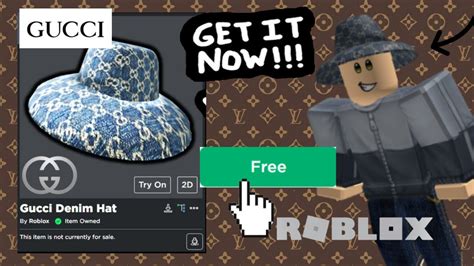 how to get gucci hat in roblox|Gucci denim wide brim hat.